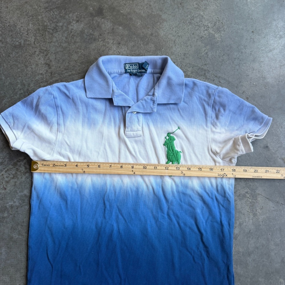 Vintage Polo Ralph Lauren Gradient Ombre Big Pony Polo Shirt Mens S Short Sleeve - Picture 5 of 8